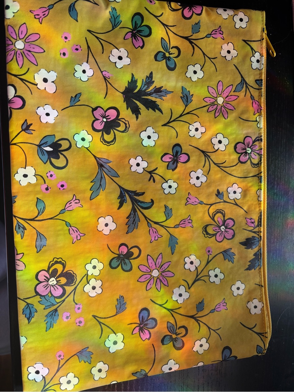 Baggu - NWOT Wildwood - Large Go Pouch- Yellow Floral Zip Pouch LARGE